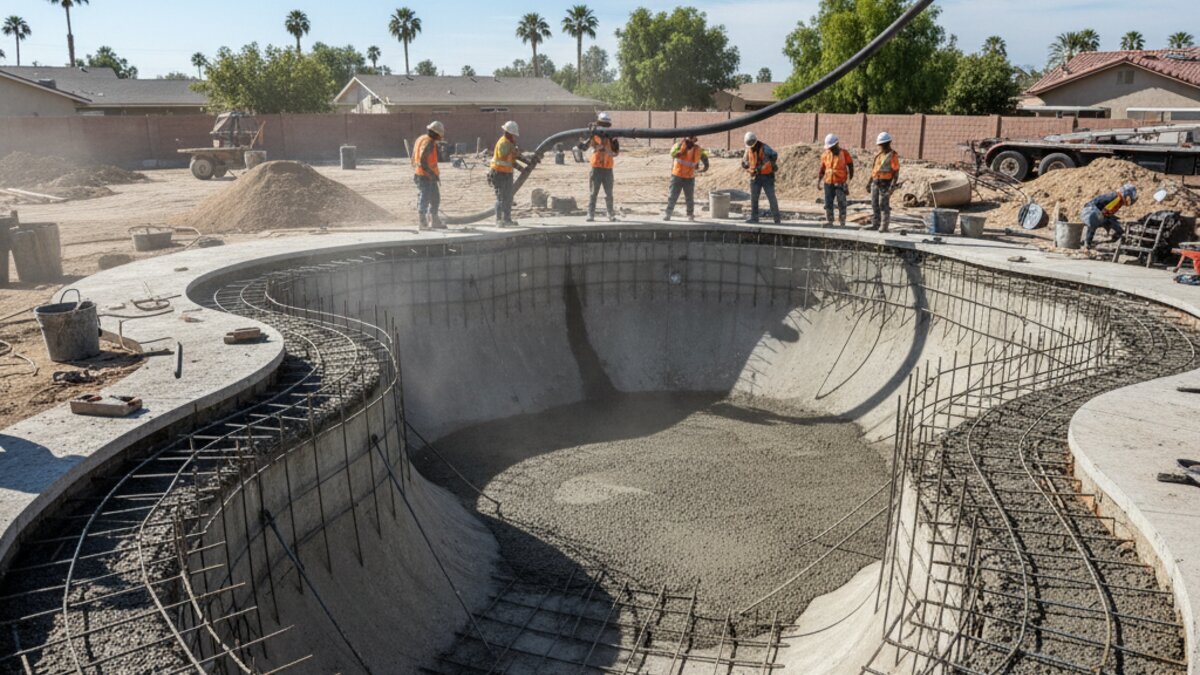 Строительство бетонного бассейна